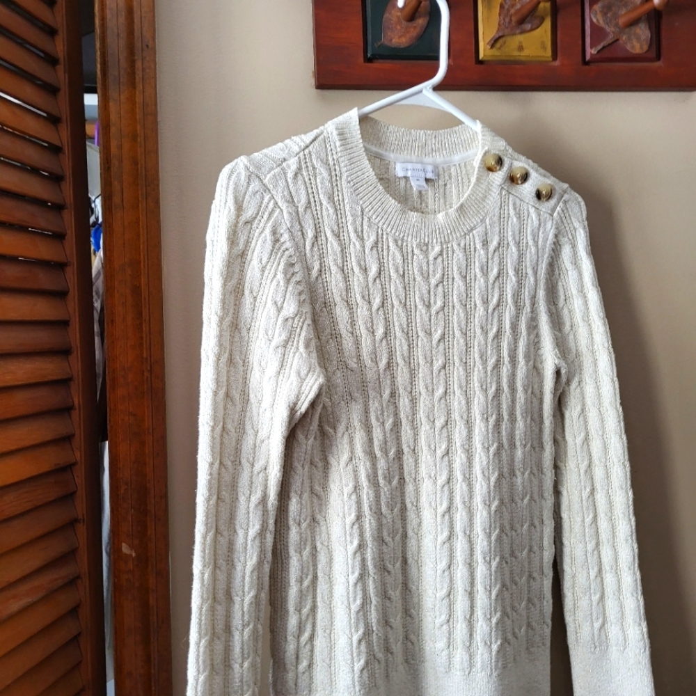 Beautiful cable white sweater